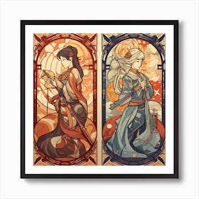 Two Asian Women Art Print