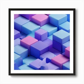 Abstract Cubes Art Print