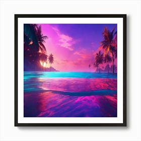 Sunset At The Beach 4 Art Print