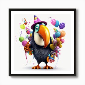 Birthday Toucan Art Print