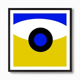 Blue And Yellow Shapes Art Print