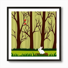 Rabbit In The Woods Art Print