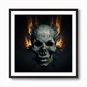 Skull Of Fire Art Print