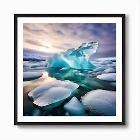 Icebergs In The Water 7 Art Print