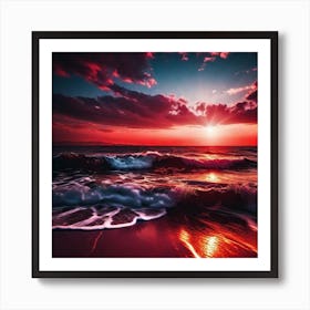 Sunset On The Beach 830 Art Print