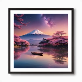 Mt Fuji At Sunset Art Print