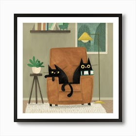 Cat Sitting In The Chair Art Print