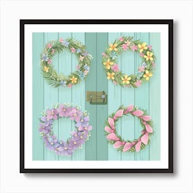 Spring Wreaths Art Print