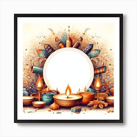 Diwali Greeting Card 7 Art Print