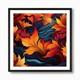 Autumn Leaves In The Water Poster