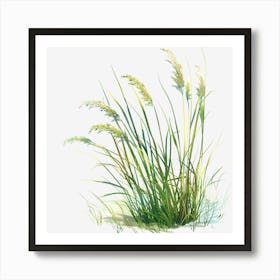Watercolor-Spring-Grass-Clipart.6 Art Print