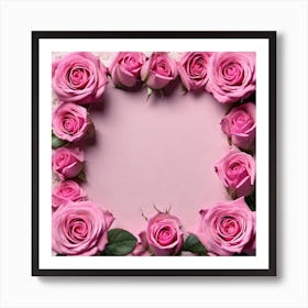 Pink Roses Frame 2 Art Print