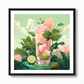 Pink Cocktail Art Print