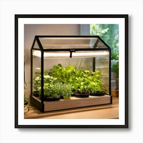 Images Of Indoor Mini Greenhouse On A Countertop (2) Art Print