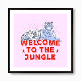 Welcome To The Jungle Retro Tiger Art Print