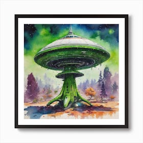 Alien Spaceship Art Print