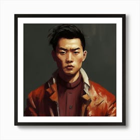 Man In Red Jacket Art Print