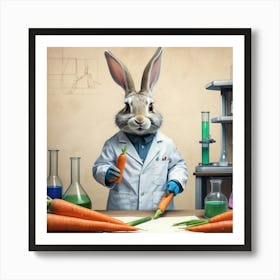 Rabbit In Lab Coat 1 Art Print