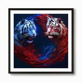 White Tiger Art Print