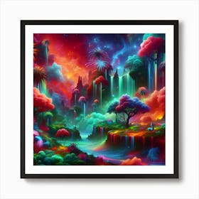 Psychedelic Landscape Art Print