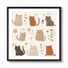 Cute Cats Art Print