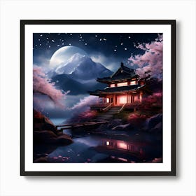 Asian Landscape Wallpaper Art Print