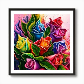 Colorful Roses Art Print