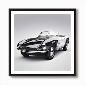 Black And White Sports Car Art Print