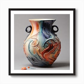 Art print of a vase for living room in attractive colors Art Print