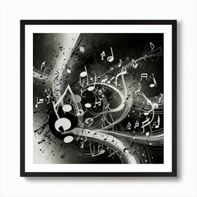 Black and White Abstract Art 173 Art Print