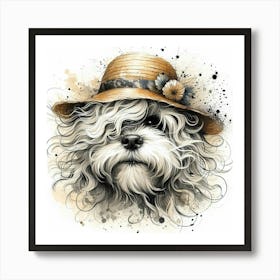 Dog In A Hat 4 Art Print