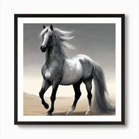 Horse In The Desert Art Print