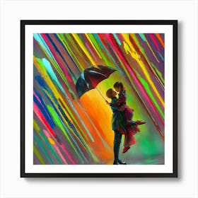 Abstract Painting Of A Couple Art Print