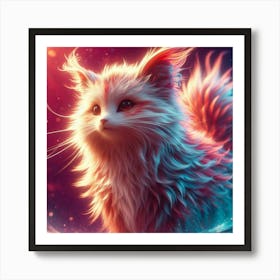 Cat In The Water Art Print