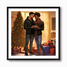 Realistic Black Gay Couple Christmas Stylish Deep E84c7cf5 Fe5f 410e 9458 9651b8430750753f66ce B45d 4a7e 9a0d 6cca74baf52a Art Print