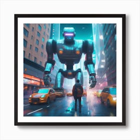 Robot In The City 58 Art Print