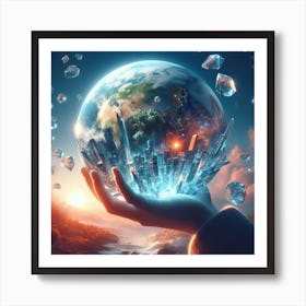 Earth In A Hand 1 Art Print