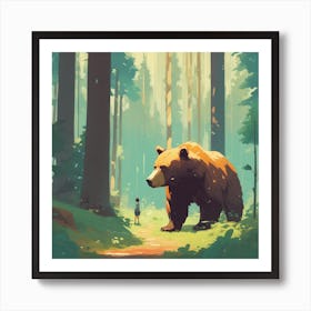 Bear In The Woods 22 Art Print