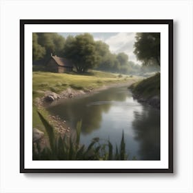 House By A River Art Print