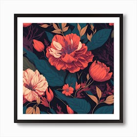 Floral Seamless Pattern Art Print