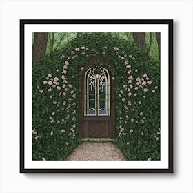 Cinderellas House Nestled In A Tranquil Forest Glade Boasts Walls Adorned With Climbing Roses Th (2) Art Print