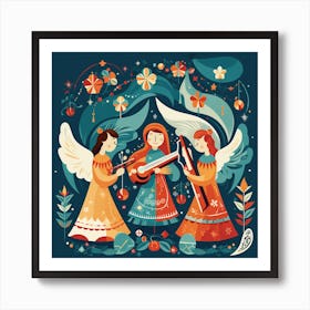 Christmas Angels 2 Art Print