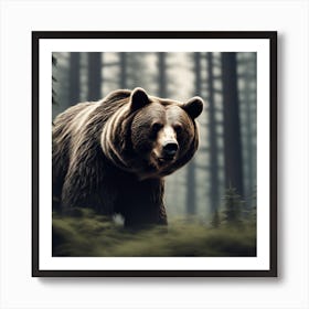 Grizzly Bear In The Forest 11 Art Print