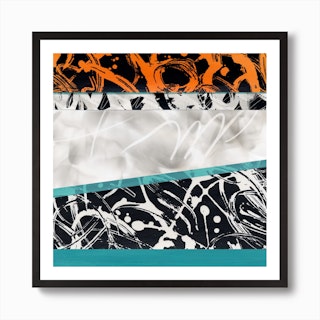 Abstract Acqua And Orange Art Print