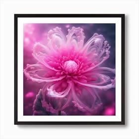 Pink Dahlia Flower Art Print