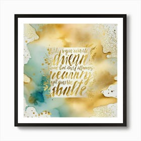 Gold And Gold Splatter Art Print