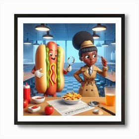 Hot Dogs And Hamburgers Art Print