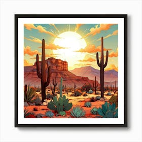 Cactus Desert 2 Art Print