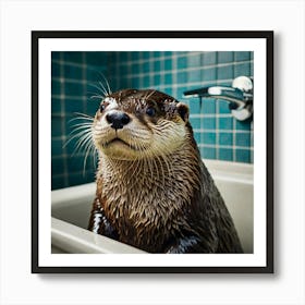 Default Otter Bathroom Animal Art 3 Art Print