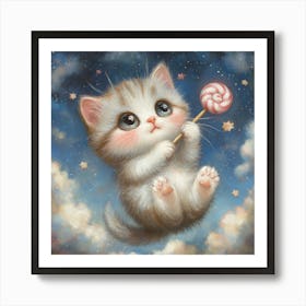 Lollipop Kitten 1 Art Print